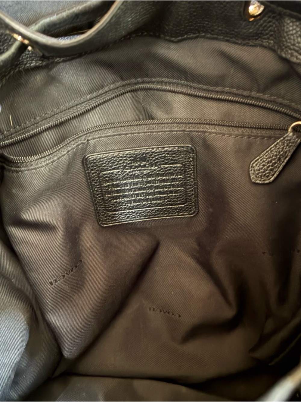 Coach Turnlock Rucksack Backpack Black Pebble Leather Bag Retail $398 - Picture 5 of 8